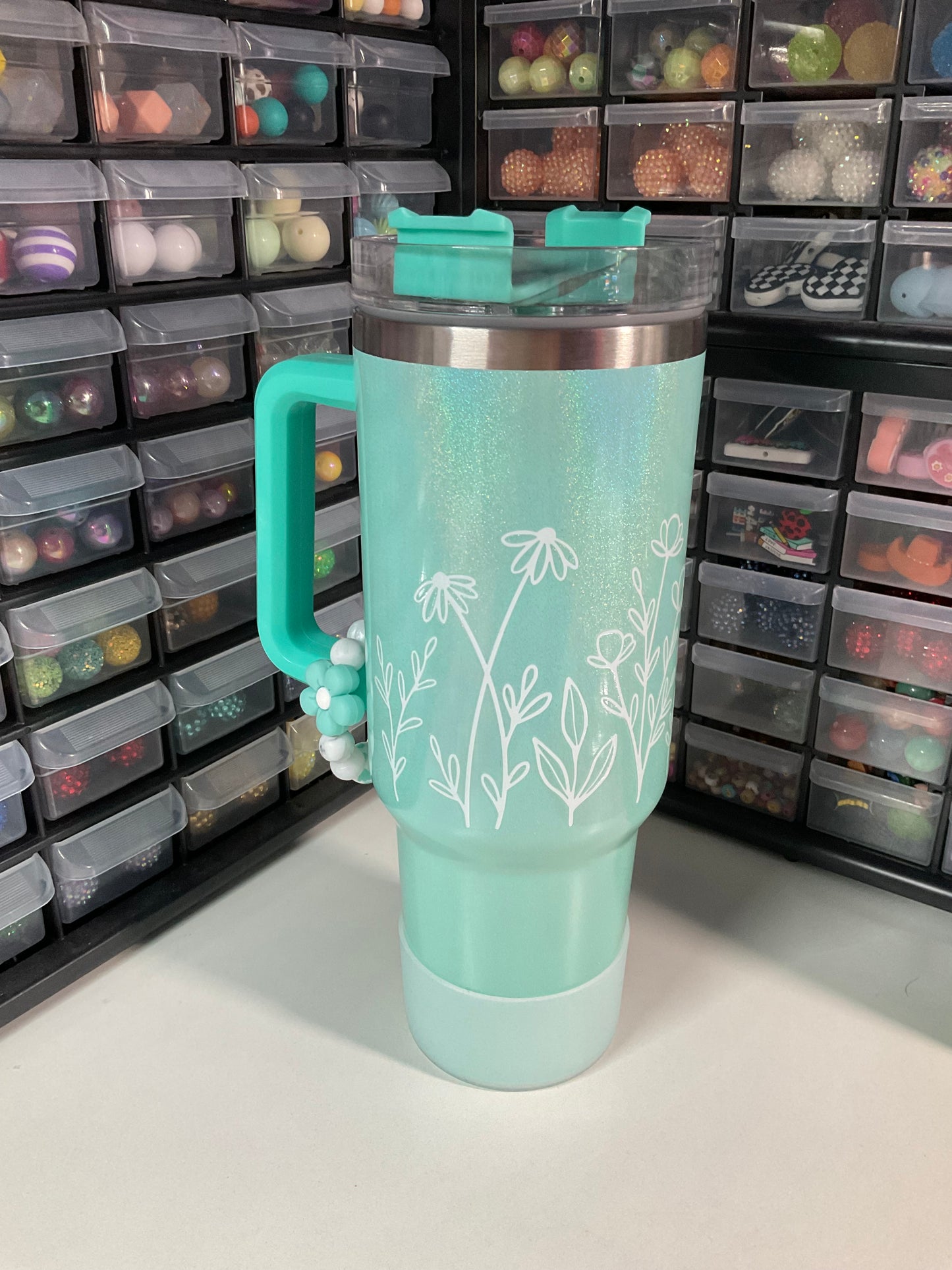 Green Shimmer Floral