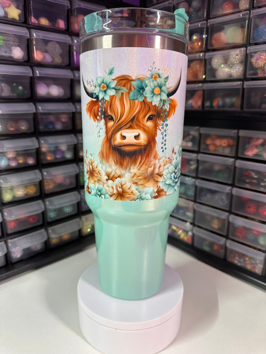 Highland Floral Cow